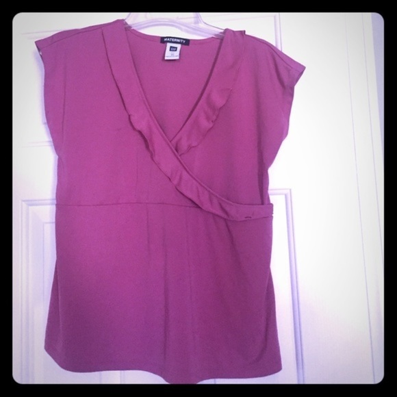 GAP pink/purple MATERNITY TOP - Picture 3 of 3